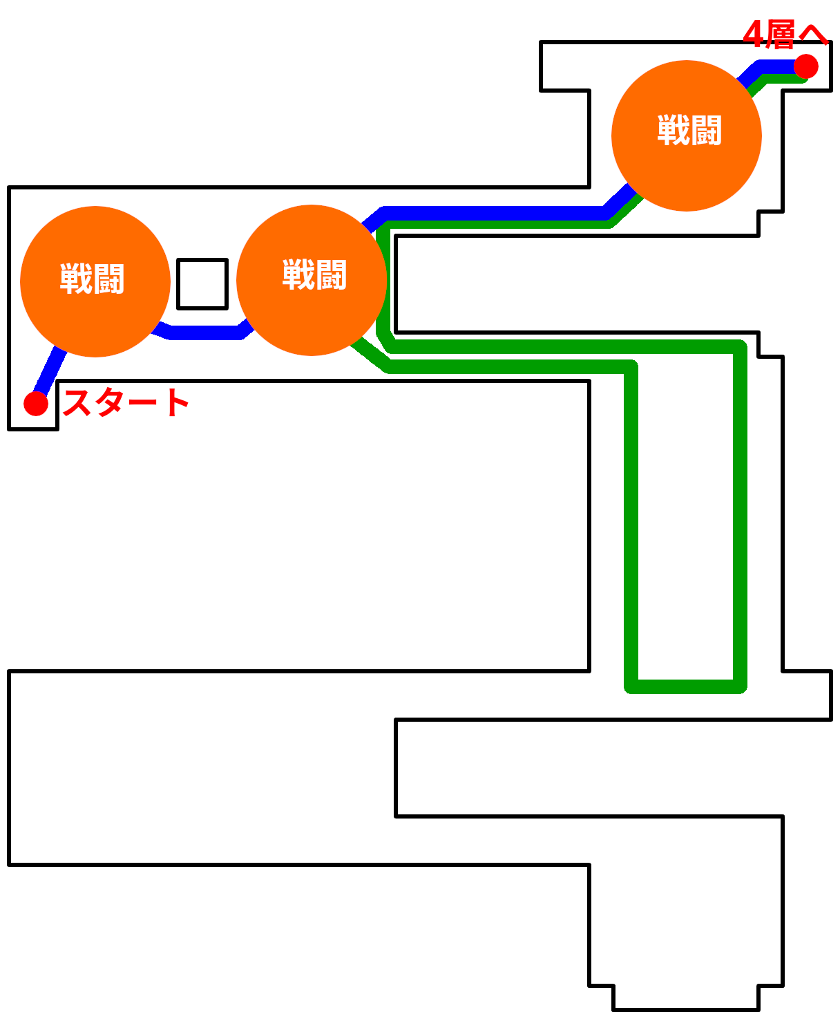 オデシー・シェオルB3層の釣りルートマップ