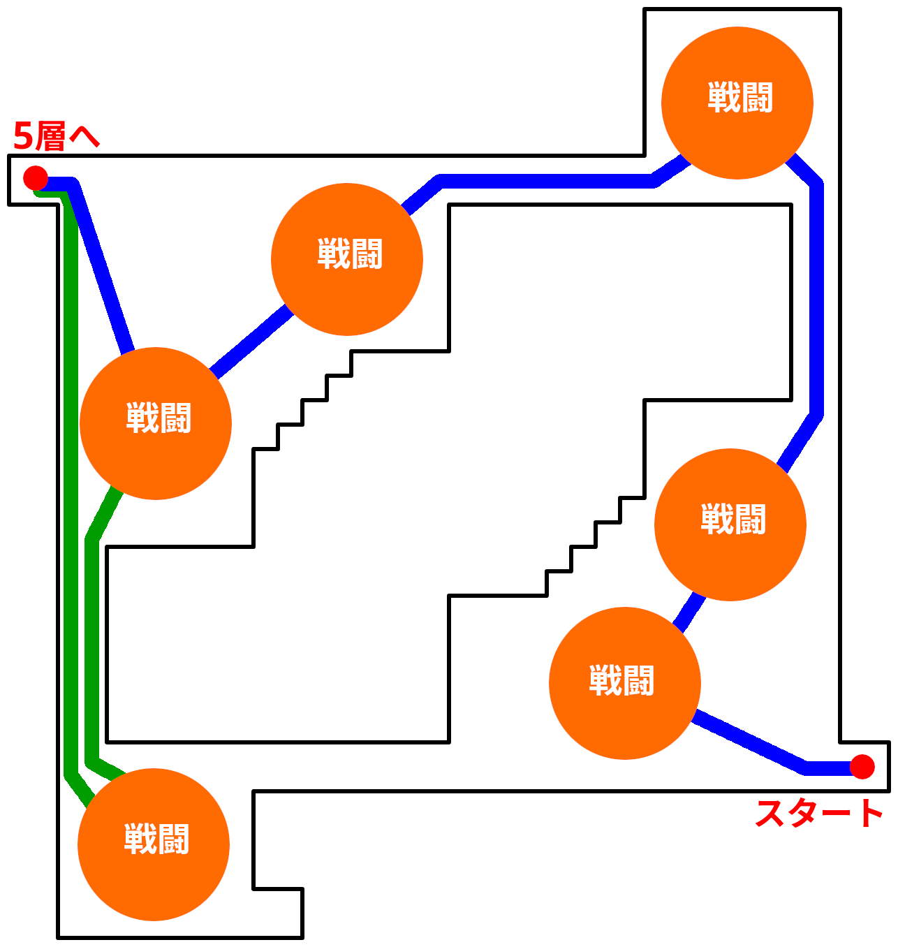オデシー・シェオルB4層の釣りルートマップ