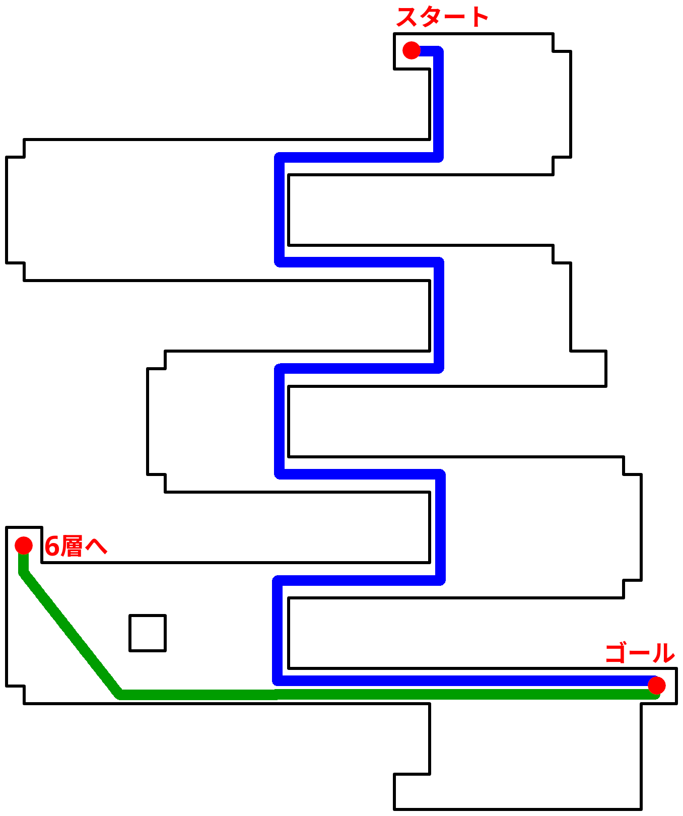 オデシー・シェオルB5層のルートマップ